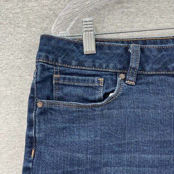 Ana Shorts Womens 12 / 31 Jean Dark Wash Denim Raw Edge Cuffed Stretch Cotton - Picture 5 of 11